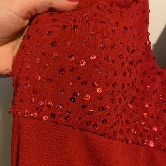Red Sequin Halter Dress - Picture 2 of 6